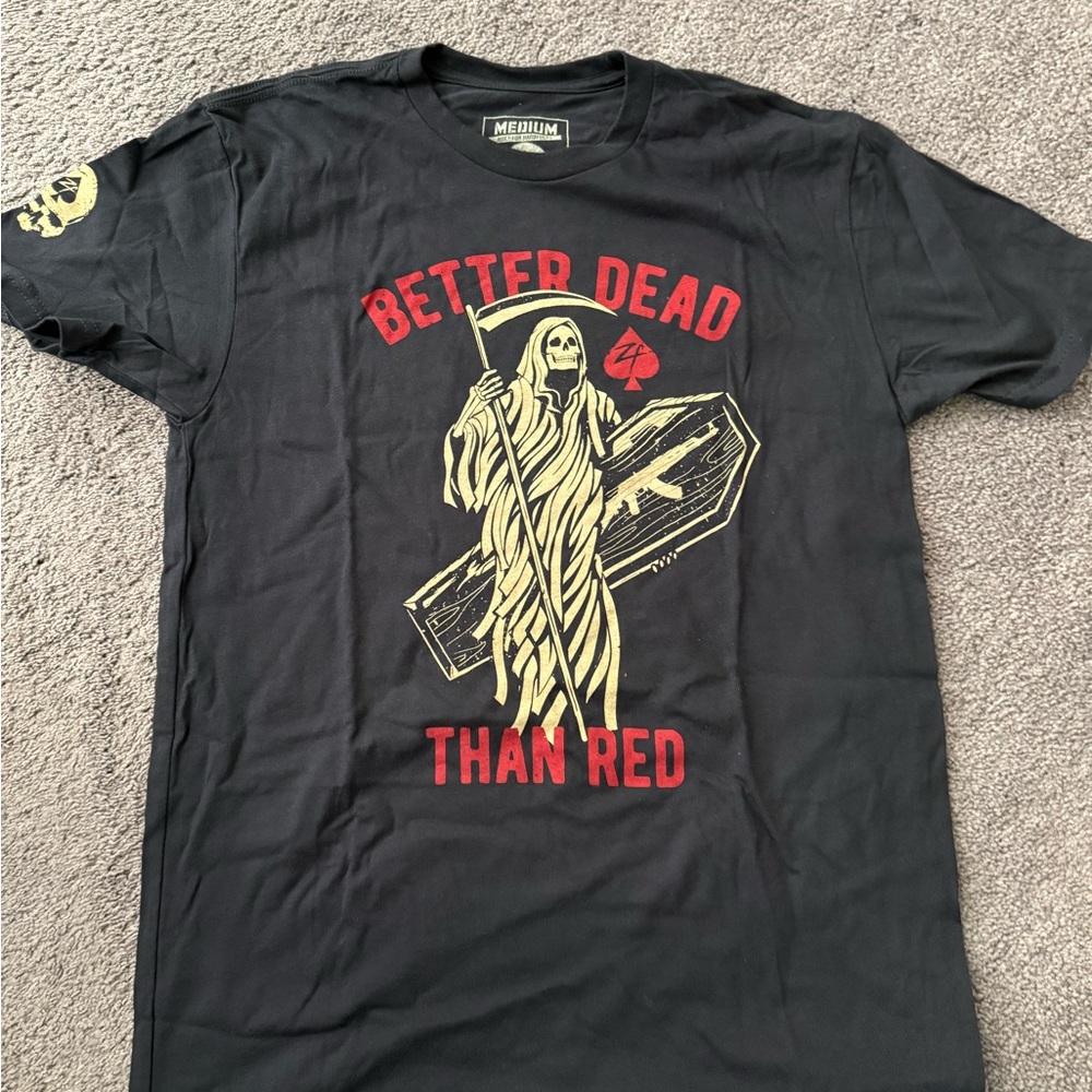 Better Dead Than Red Black Tee